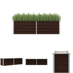 Krukker & Plantebeholdere^The Living Store hævet plantekasse 160x40x45 cm galvaniseret stål brun - Plantekrukker
