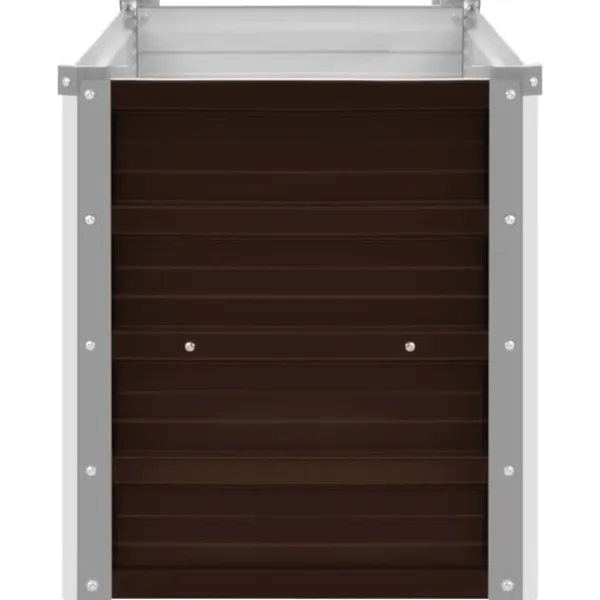 Krukker & Plantebeholdere^The Living Store hævet plantekasse 160x40x45 cm galvaniseret stål brun - Plantekrukker