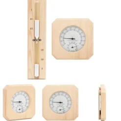 Outlet The Living Store 2-i-1 saunasæt hygrometer og timeglas massivt fyrretræ - Saunatilbehør Sauna