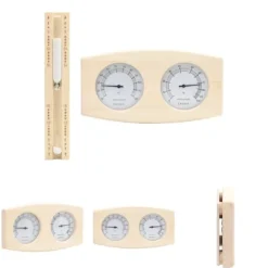 Sauna^The Living Store 2-i-1 saunasæt med hygrometer og timeglas massivt fyrretræ - Saunatilbehør
