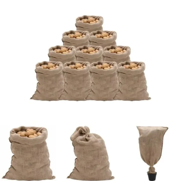 Havekurve^The Living Store jutesække 10 stk. 60x105 cm 100 % jute 220 g/m2 - Kufferter & tasker