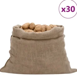 Havekurve^The Living Store jutesække 30 stk. 100x110 cm 100 % jute 220 g/m2 - Kufferter & tasker