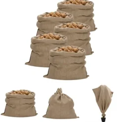 Havekurve^The Living Store jutesække 5 stk. 100x110 cm 100 % jute 340 g/m2 - Kufferter & tasker