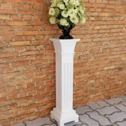 Online The Living Store klassisk firkantet søjle plantestander, MDF - Planteborde Plantestativer