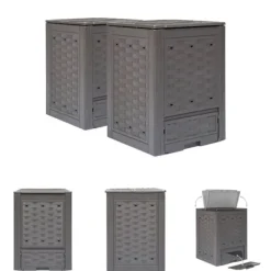 Kompostering^The Living Store kompostbeholdere 2 stk. 60 x 60 x 83 cm 600 l brun - Kompostbeholdere