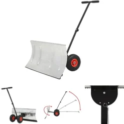 Sale The Living Store manuel snerydder med hjul 100 x 44 cm - Sneskovle Snerydning