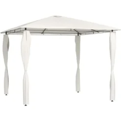 Telte & Lysthuse^The Living Store med stolpeovertræk 3x3x2,6 m 160 g/m² cremefarvet - Festtelte & havepavilloner
