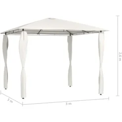 Telte & Lysthuse^The Living Store med stolpeovertræk 3x3x2,6 m 160 g/m² cremefarvet - Festtelte & havepavilloner