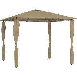 New The Living Store med stolpeovertræk 3x3x2,6 m 160 g/m² gråbrun - Festtelte & havepavilloner Telte & Lysthuse