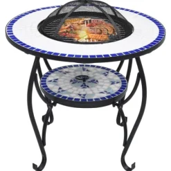 New The Living Store mosaikbord keramik blå og hvid - Ildsteder Pejse