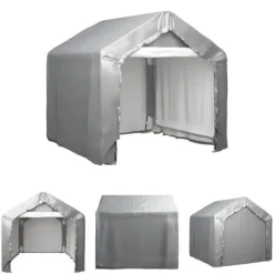 Skure, Garager & Carports^The Living Store opbevaringstelt 180x180 cm galvaniseret stål grå - Skure & Redskabsskure