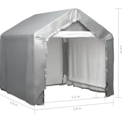 Skure, Garager & Carports^The Living Store opbevaringstelt 180x180 cm galvaniseret stål grå - Skure & Redskabsskure