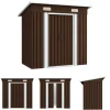Online The Living Store opbevaringsskur til haven 194x121x181 cm stål brun - Skure & Redskabsskure Skure, Garager & Carports