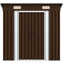 Online The Living Store opbevaringsskur til haven 194x121x181 cm stål brun - Skure & Redskabsskure Skure, Garager & Carports