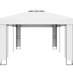 Outlet The Living Store pavillon med dobbelttag 3x6 m hvid - Festtelte & havepavilloner Telte & Lysthuse