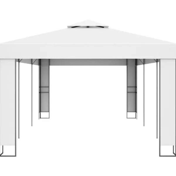 Outlet The Living Store pavillon med dobbelttag 3x6 m hvid - Festtelte & havepavilloner Telte & Lysthuse