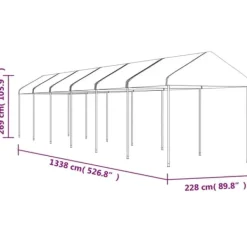 The Living Store pavillon med tag 13,38x2,28x2,69 m polyethylen hvid - Festtelte & havepavilloner Telte & Lysthuse