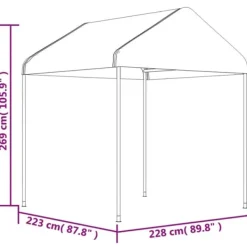 The Living Store pavillon med tag 13,38x2,28x2,69 m polyethylen hvid - Festtelte & havepavilloner Telte & Lysthuse