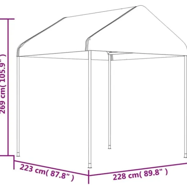The Living Store pavillon med tag 13,38x2,28x2,69 m polyethylen hvid - Festtelte & havepavilloner Telte & Lysthuse