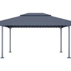 Hot The Living Store pavillon med LED-lyskæder 400x300 cm aluminium antracitgrå - Festtelte & havepavilloner Telte & Lysthuse