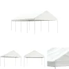 Telte & Lysthuse^The Living Store pavillon med tag 8,92x4,08x3,22 m polyethylen hvid - Festtelte & havepavilloner