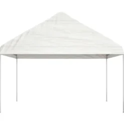 Telte & Lysthuse^The Living Store pavillon med tag 8,92x4,08x3,22 m polyethylen hvid - Festtelte & havepavilloner