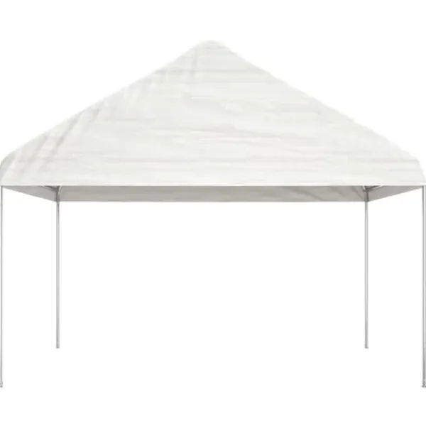 Telte & Lysthuse^The Living Store pavillon med tag 4,46x4,08x3,22 m polyethylen hvid - Festtelte & havepavilloner