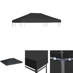 Hot The Living Store pavillontopdække 310 g/m² 4 x 3 m grå - Festtelte & havepavilloner – tage Telte & Lysthuse