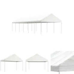 Telte & Lysthuse^The Living Store pavillon med tag 13,38x4,08x3,22 m polyethylen hvid - Festtelte & havepavilloner