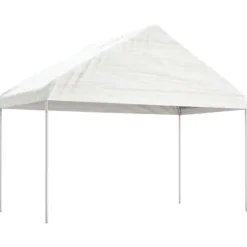 Telte & Lysthuse^The Living Store pavillon med tag 13,38x4,08x3,22 m polyethylen hvid - Festtelte & havepavilloner