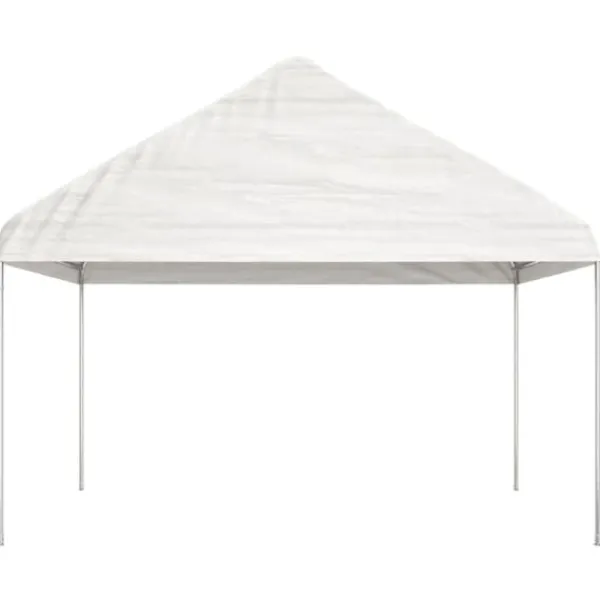 Telte & Lysthuse^The Living Store pavillon med tag 13,38x4,08x3,22 m polyethylen hvid - Festtelte & havepavilloner