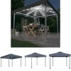 Sale The Living Store pavillon med LED-lyskæder 300x300 cm aluminium antracitgrå - Festtelte & havepavilloner Telte & Lysthuse