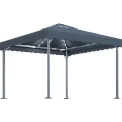 Sale The Living Store pavillon med LED-lyskæder 300x300 cm aluminium antracitgrå - Festtelte & havepavilloner Telte & Lysthuse