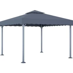 Sale The Living Store pavillon med LED-lyskæder 300x300 cm aluminium antracitgrå - Festtelte & havepavilloner Telte & Lysthuse