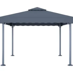 Sale The Living Store pavillon med LED-lyskæder 300x300 cm aluminium antracitgrå - Festtelte & havepavilloner Telte & Lysthuse