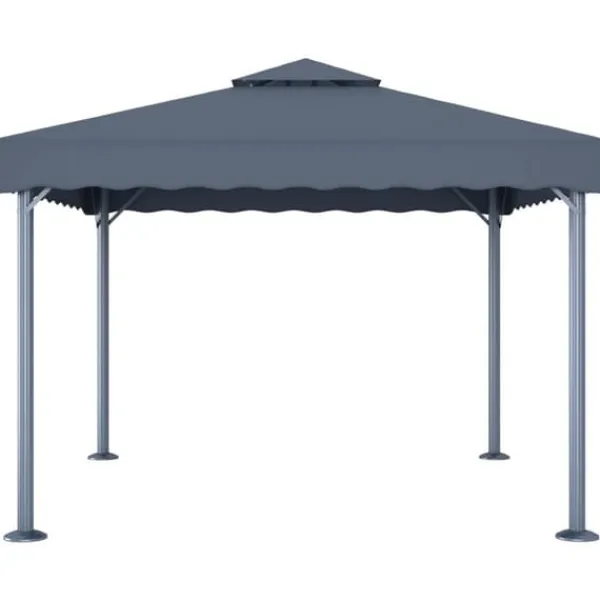 Sale The Living Store pavillon med LED-lyskæder 300x300 cm aluminium antracitgrå - Festtelte & havepavilloner Telte & Lysthuse