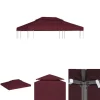 Telte & Lysthuse^The Living Store pavillontopdække i 2 lag 310 g/m² 4 x 3 m bordeaux - Festtelte & havepavilloner – tage