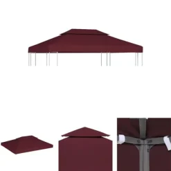 Telte & Lysthuse^The Living Store pavillontopdække i 2 lag 310 g/m² 4 x 3 m bordeaux - Festtelte & havepavilloner – tage