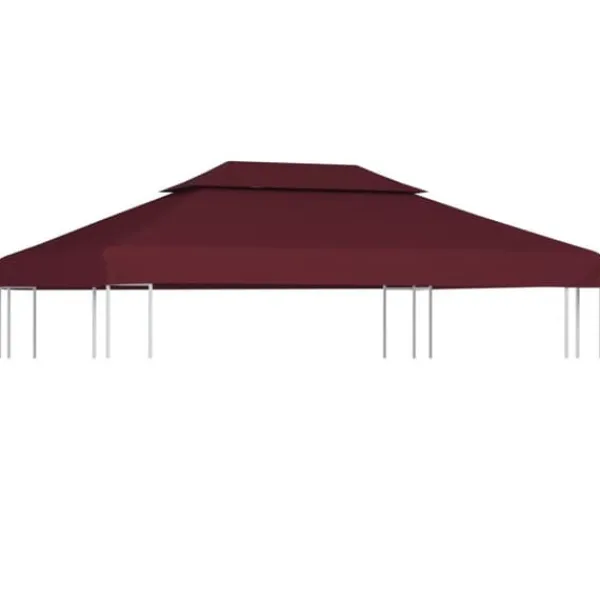 Telte & Lysthuse^The Living Store pavillontopdække i 2 lag 310 g/m² 4 x 3 m bordeaux - Festtelte & havepavilloner – tage