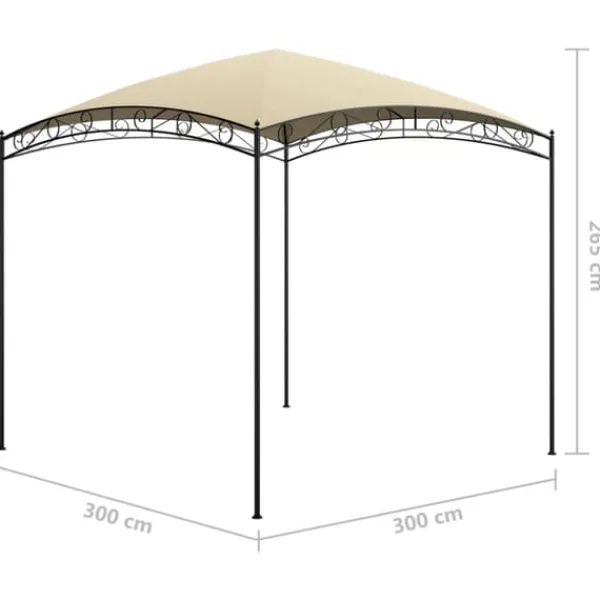 New The Living Store pavillon 3x3x2,65 m 180 g/m² cremefarvet - Festtelte & havepavilloner Telte & Lysthuse