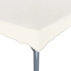 Clearance The Living Store pavillon med LED-lyskæder 400x300 cm aluminium cremefarvet - Festtelte & havepavilloner Telte & Lysthuse