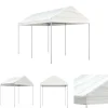 Telte & Lysthuse^The Living Store pavillon med tag 4,46x2,28x2,69 m polyethylen hvid - Festtelte & havepavilloner
