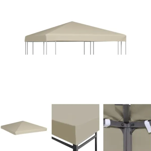 Outlet The Living Store pavillontopdække 310 g/m² 3x3 m beige - Festtelte & havepavilloner – tage Telte & Lysthuse
