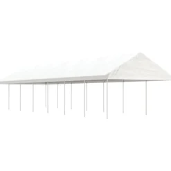 Clearance The Living Store pavillon med tag 15,61x4,08x3,22 m polyethylen hvid - Festtelte & havepavilloner Telte & Lysthuse