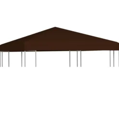 Telte & Lysthuse^The Living Store pavillontopdække 310 g/m² 3 x 3 m brun - Festtelte & havepavilloner – tage