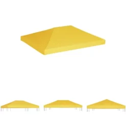 Telte & Lysthuse^The Living Store pavillontopdække 270 g/m² 4x3 m gul - Festtelte & havepavilloner – tage