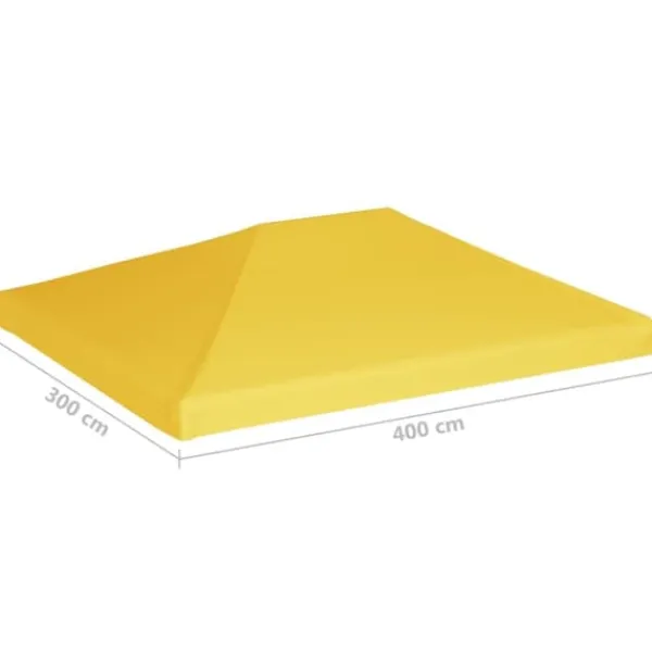 Telte & Lysthuse^The Living Store pavillontopdække 270 g/m² 4x3 m gul - Festtelte & havepavilloner – tage