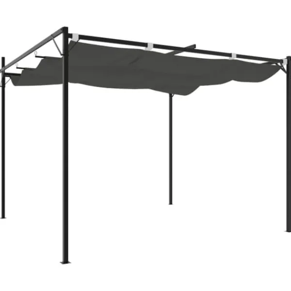 Hot The Living Store pergola med sammenrulleligt tag 295x292x230 cm antracitgrå - Festtelte & havepavilloner Buer, Spalier, Lysthuse Uden Tag