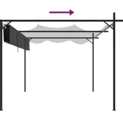 Hot The Living Store pergola med sammenrulleligt tag 295x292x230 cm antracitgrå - Festtelte & havepavilloner Buer, Spalier, Lysthuse Uden Tag