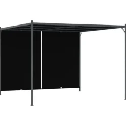 Buer, Spalier, Lysthuse Uden Tag^The Living Store pergola tilbagetrækkeligt tag 3x3 m antracitgrå - Havebuer, espalierer & pergolaer
